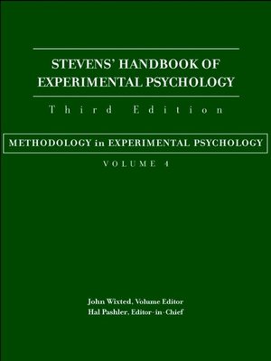 cover image of Stevens' Handbook of Experimental Psychology, Methodology in Experimental Psychology